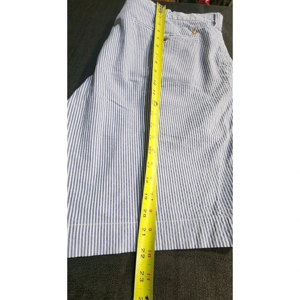 Polo Ralph Lauren Pin Stripe Blue‎ White Shorts Chino Sailer Beach Preppy Sz 38
